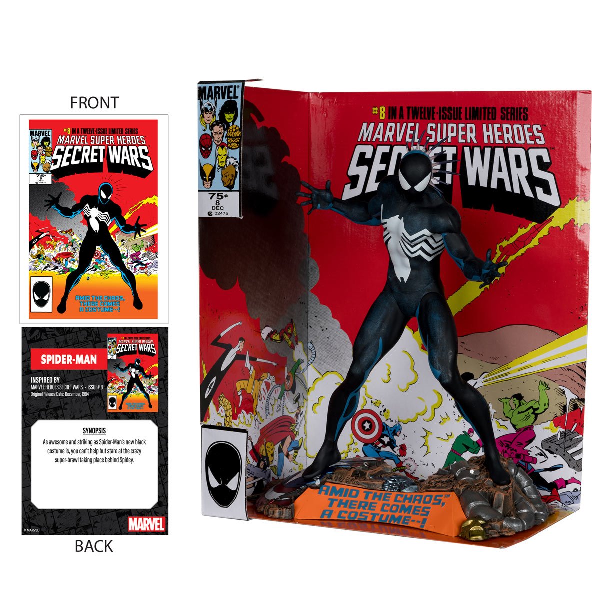 Marvel Spider-Man Marvel Super Heroes Secret Wars #8 1:6 Scale Posed Figure with Scene and Comic Action Figures - Toys - New - CaveGamers - Image 3