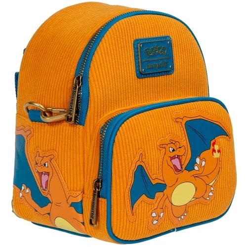 Pokemon Charizard Corduroy Convertible Mini-Backpack - Entertainment Earth Exclusive - Apparel - New - CaveGamers - Image 2