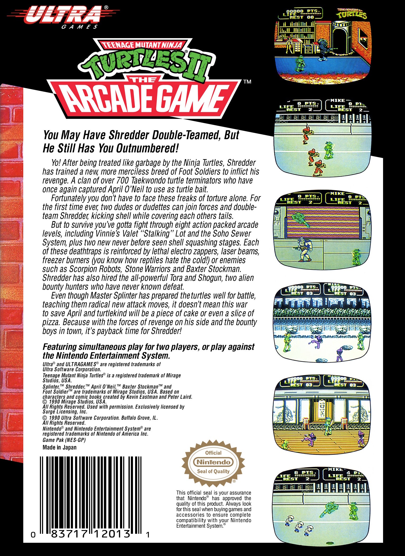 Teenage Mutant Ninja Turtles II: The Arcade Game NES - Video Game - Used - CaveGamers - Image 2
