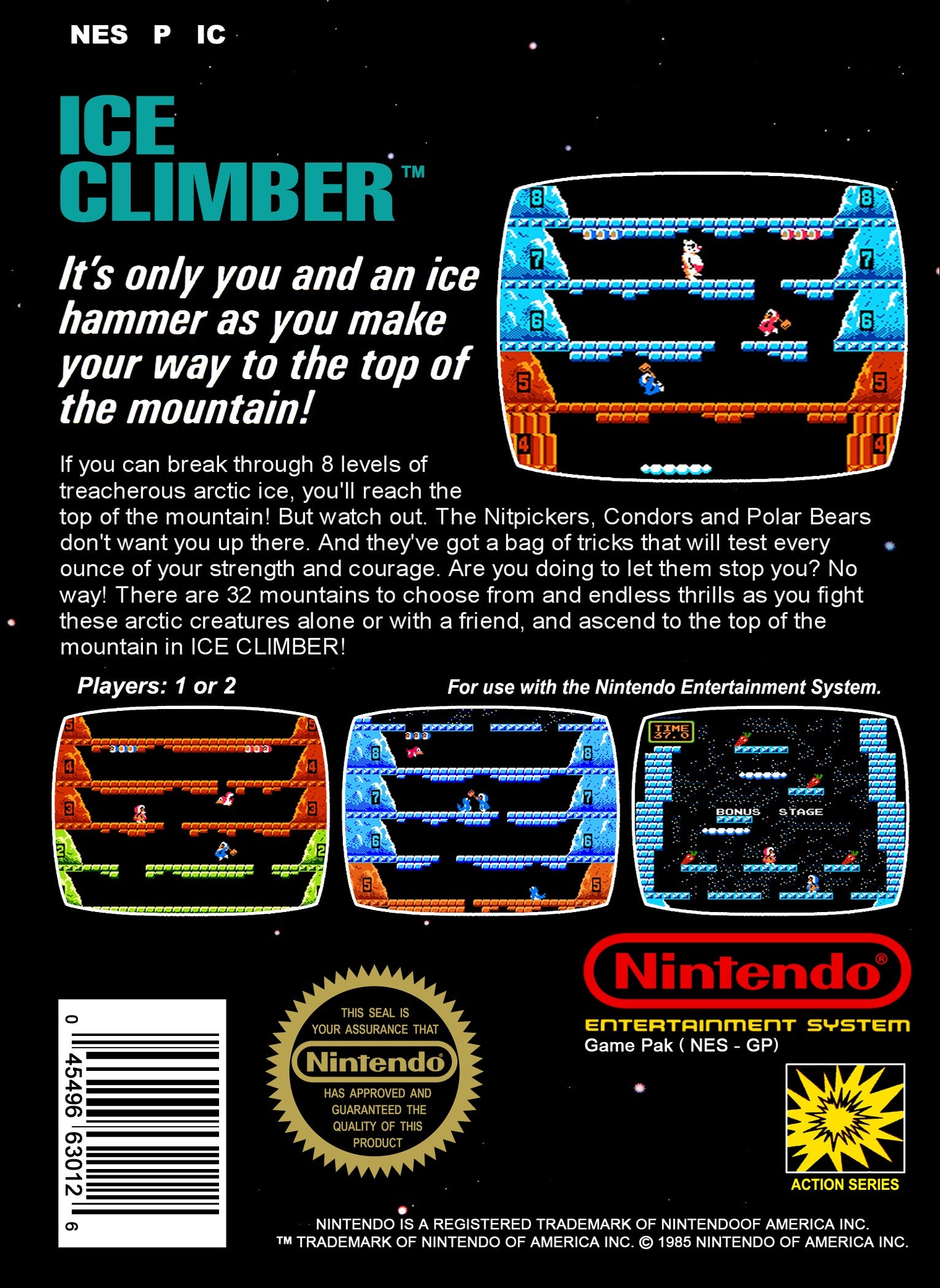 Ice Climber NES - Video Game - Used - CaveGamers - Image 2