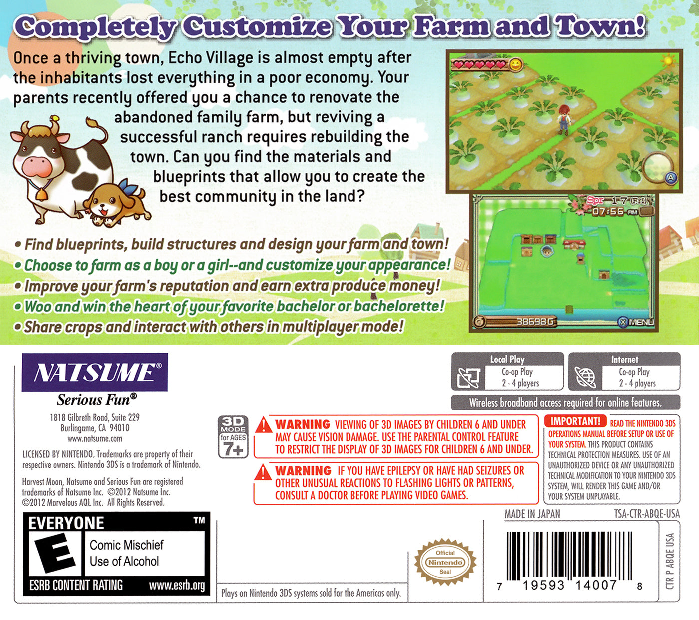 Harvest Moon 3D: A New Beginning 3DS - Video Game - New - CaveGamers - Image 2
