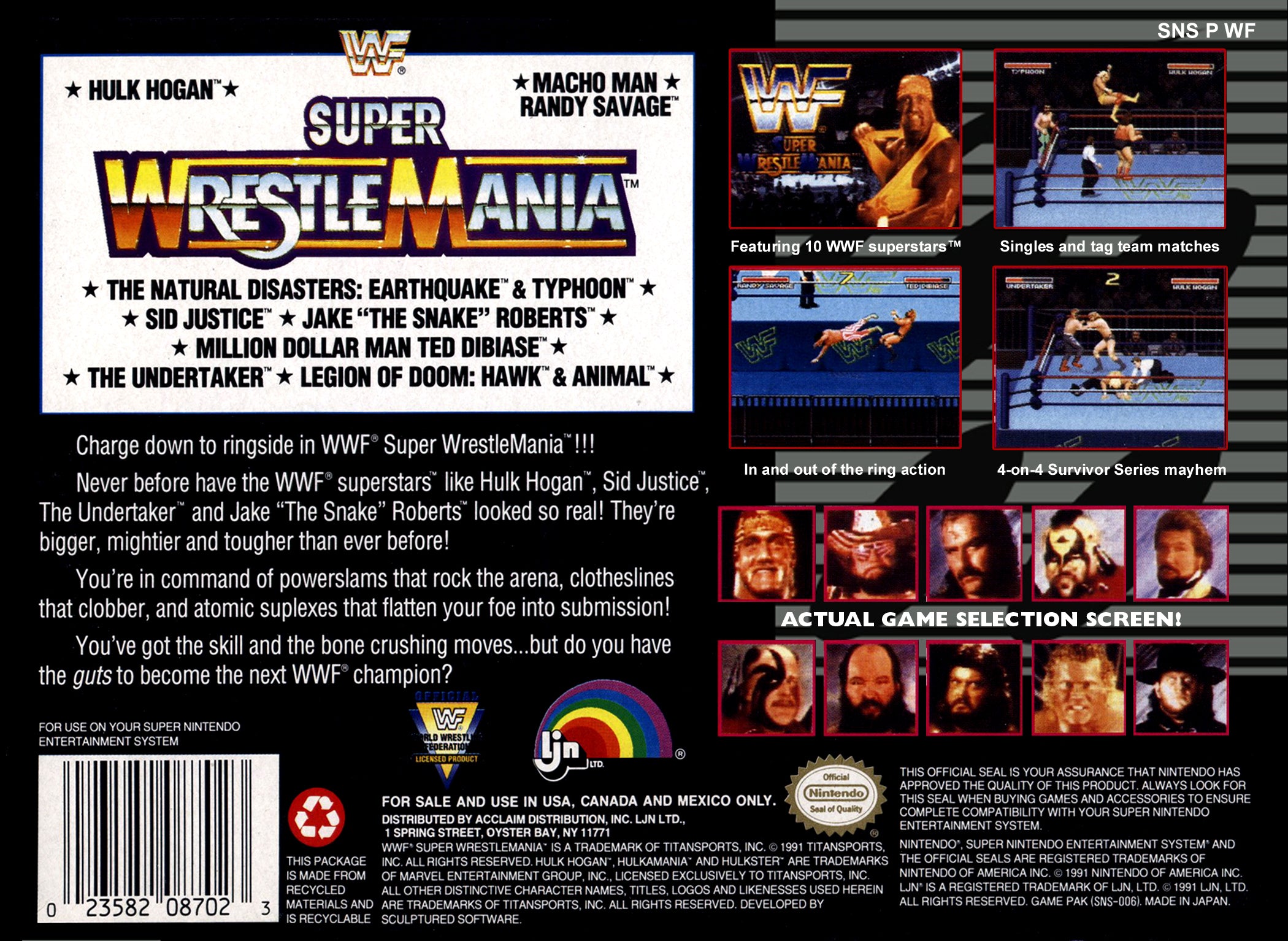 WWF Super Wrestlemania SNES - Video Game - Used - CaveGamers - Image 2