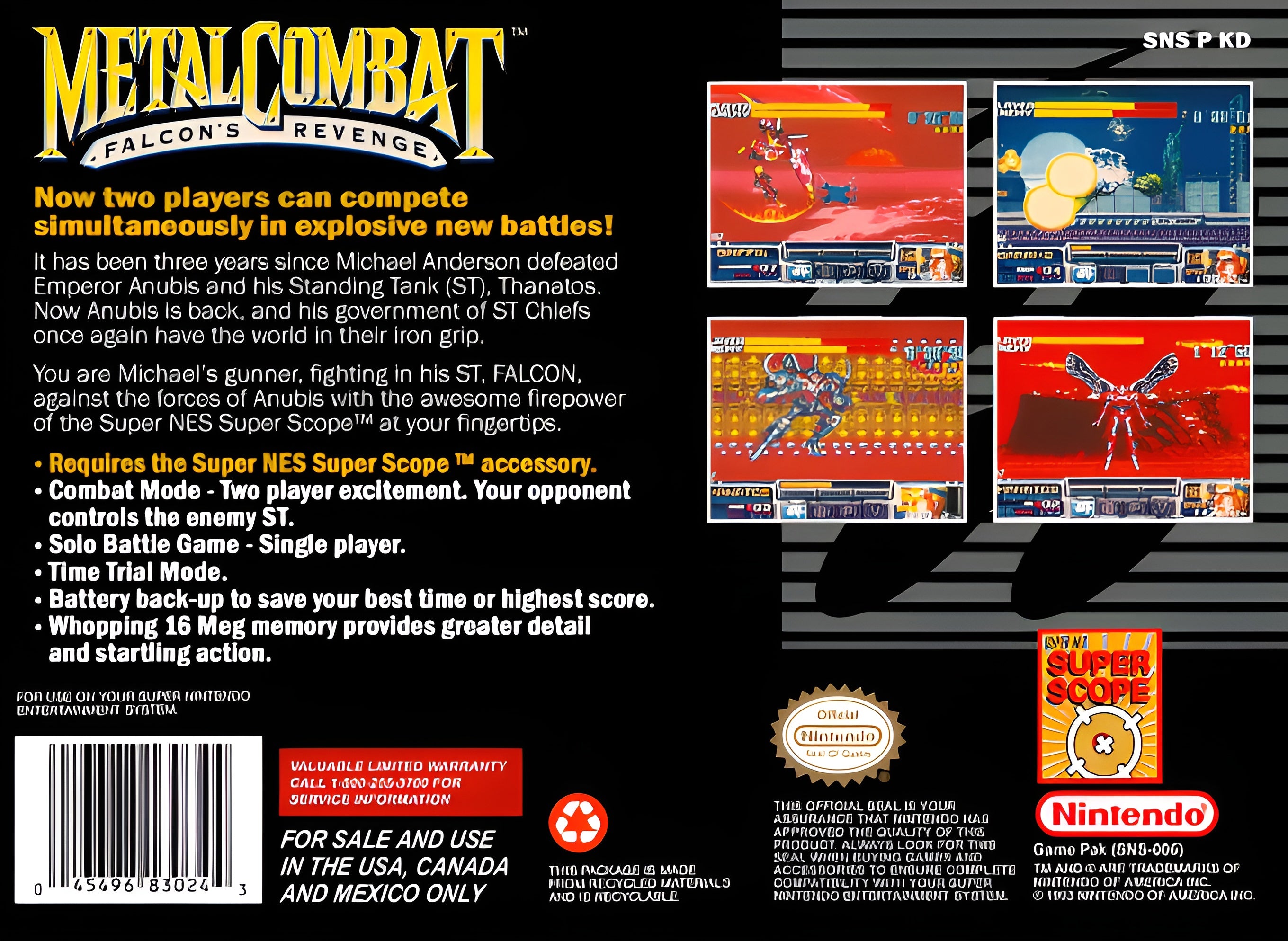 Metal Combat: Falcon's Revenge SNES - Video Game - Used - CaveGamers - Image 2