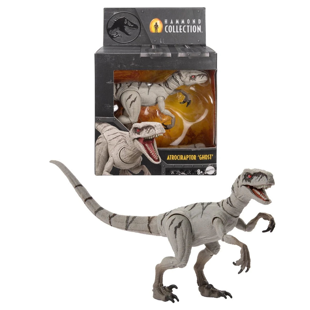 Mattel Jurassic World Hammond Collection Dinosaur Action Figure Toy, Atrociraptor Ghost, Premium Mov Action Figures - Toys - New - CaveGamers - Image 2