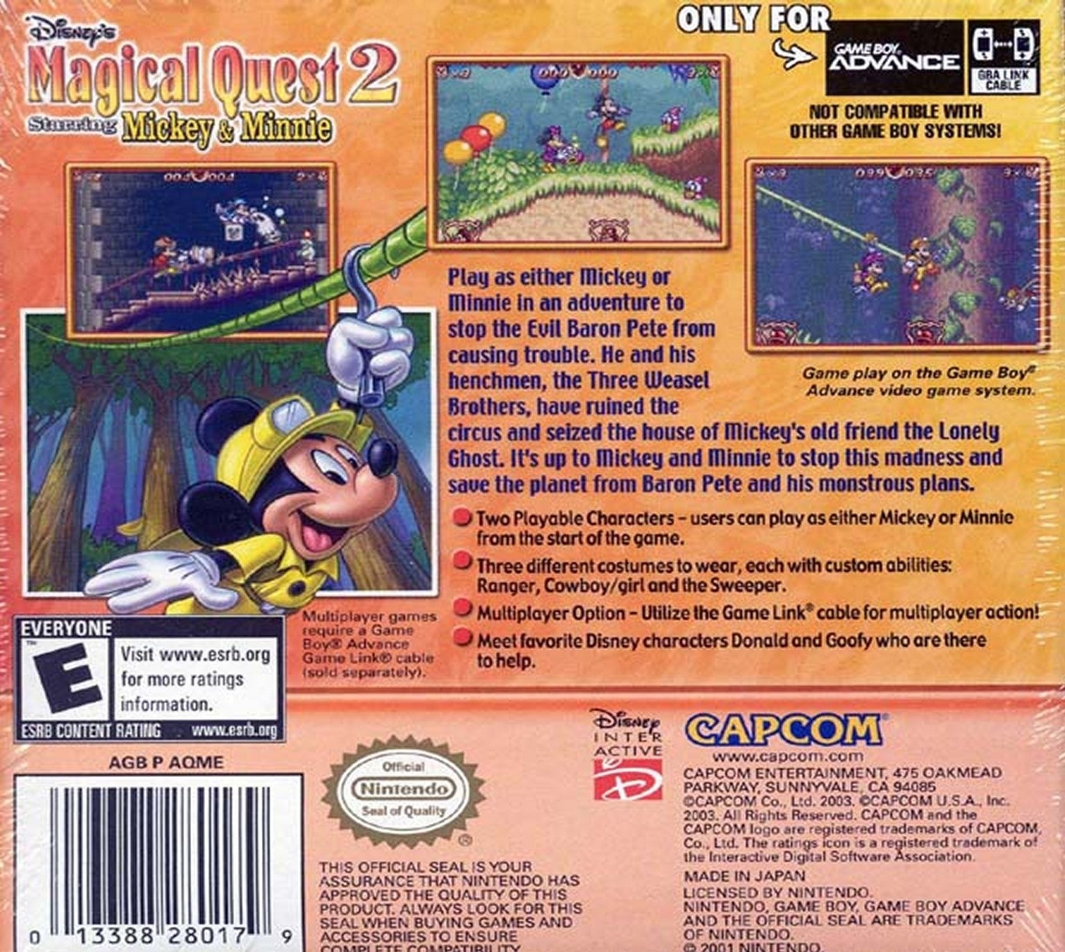 Magical Quest 2 Starring Mickey & Minnie Game Boy Advance - Video Game - Used - CaveGamers - Image 2