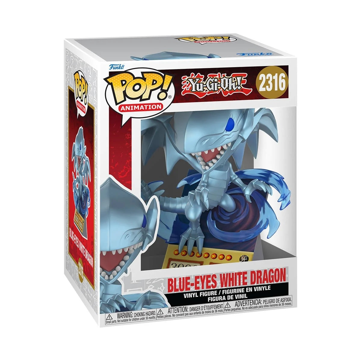 Funko Pop! Yu-Gi-Oh Blue-Eyes White Dragon Card Premium Figure - Toys - New - CaveGamers