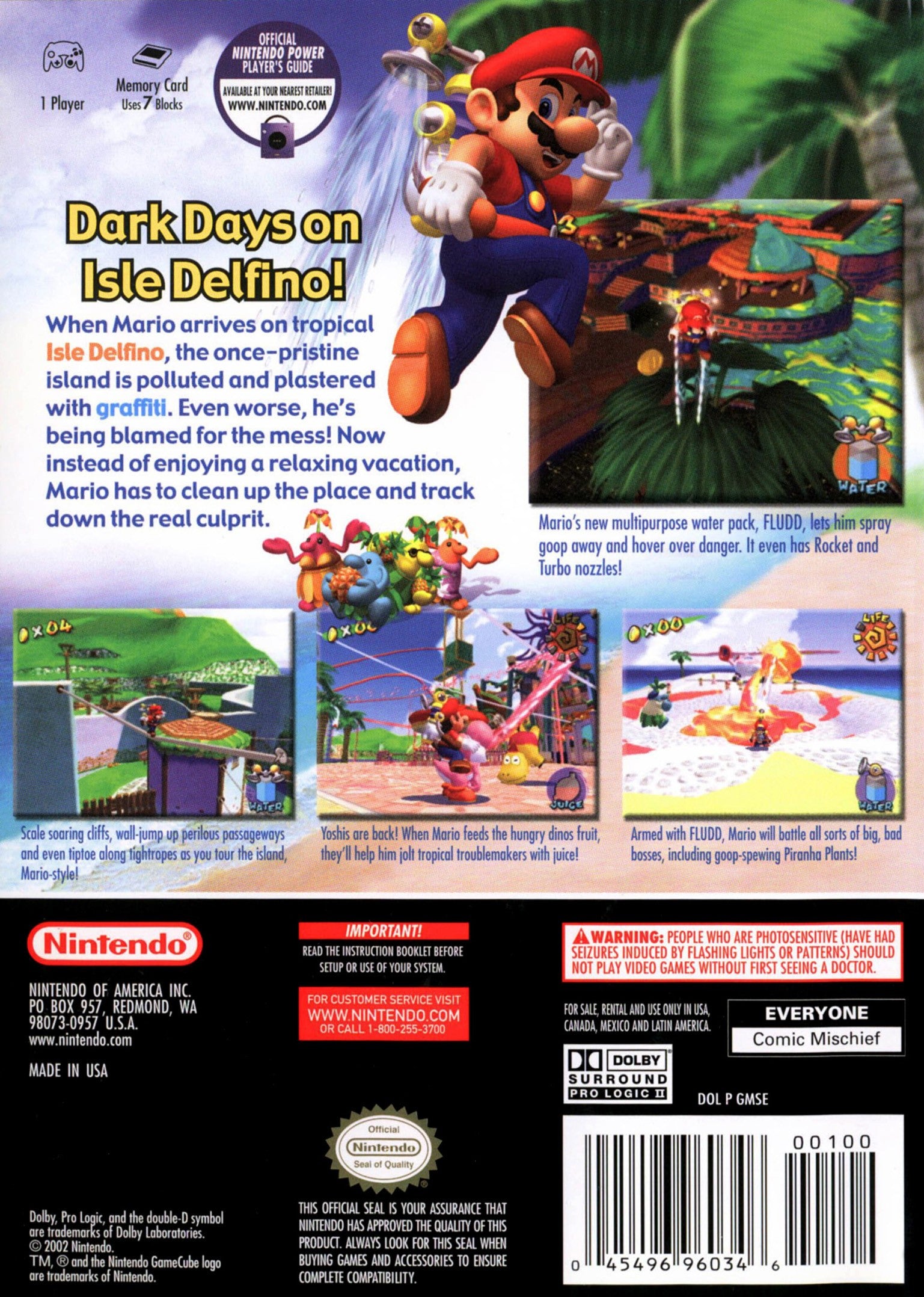 Super Mario Sunshine GameCube - Video Game - Used - CaveGamers - Image 2