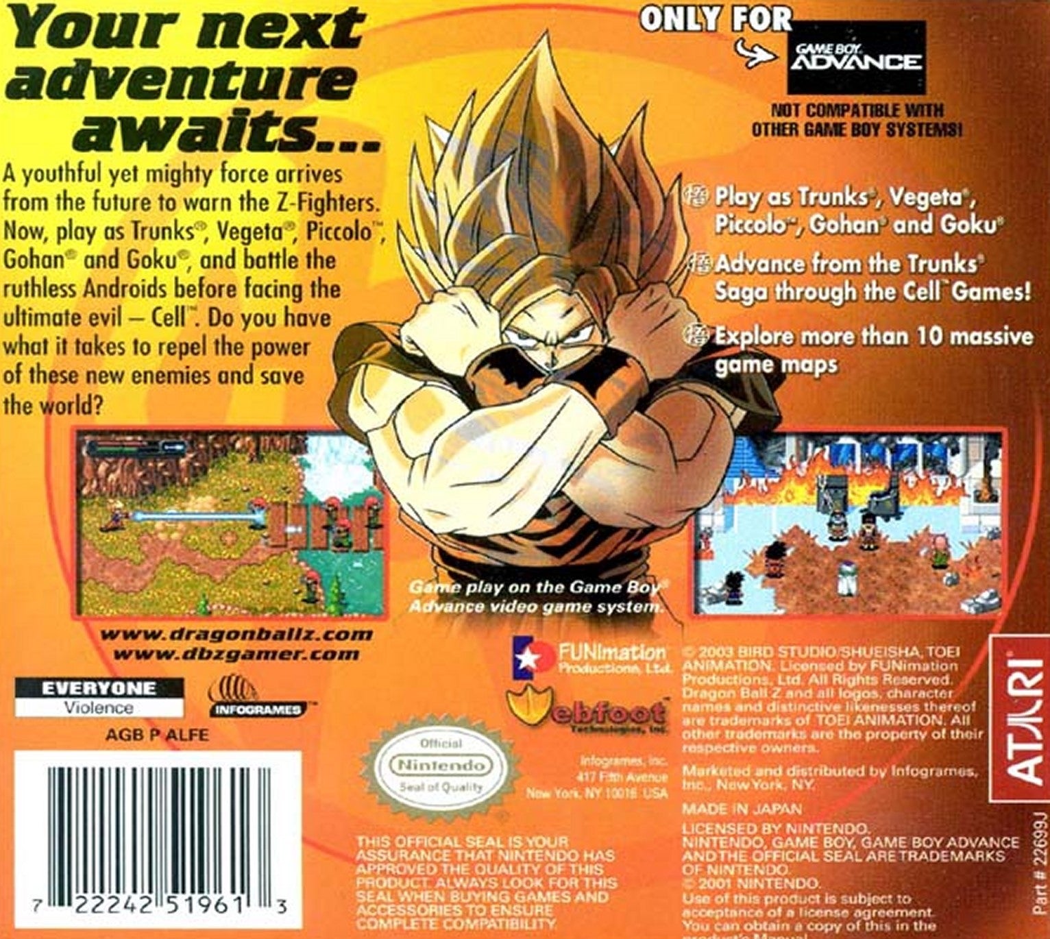 Dragon Ball Z: The Legacy of Goku II Game Boy Advance - Video Game - Used - CaveGamers - Image 2