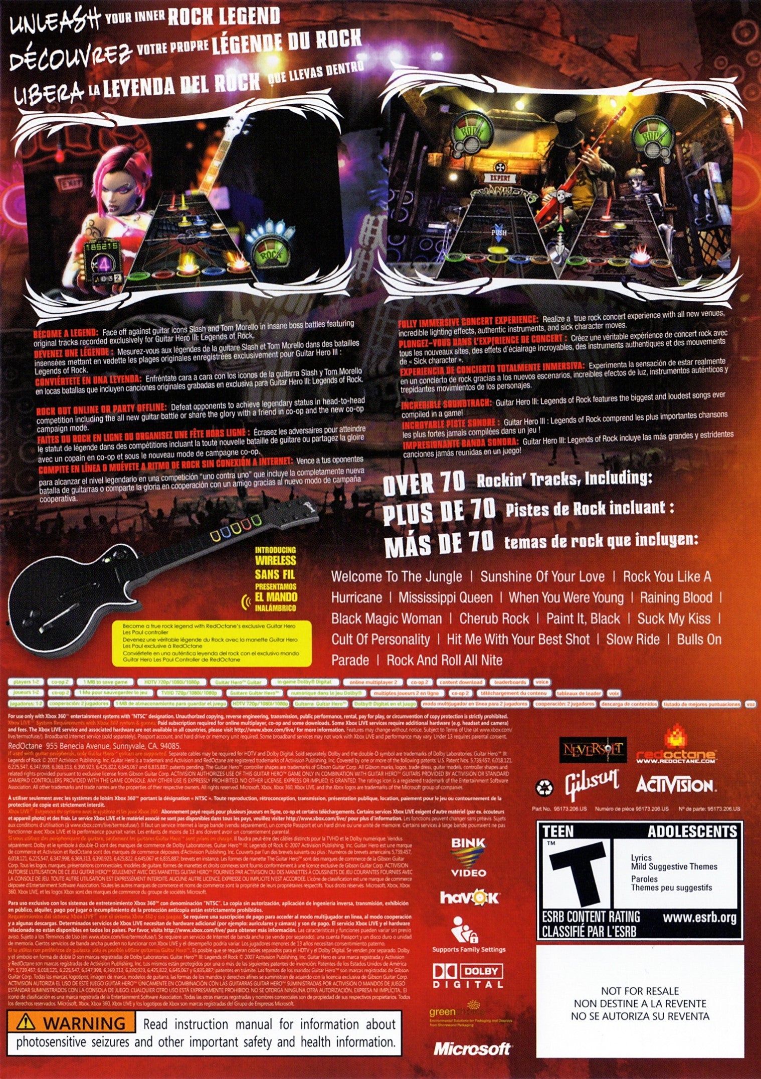 Guitar Hero III: Legends of Rock Xbox 360 - Video Game - Used - CaveGamers - Image 2