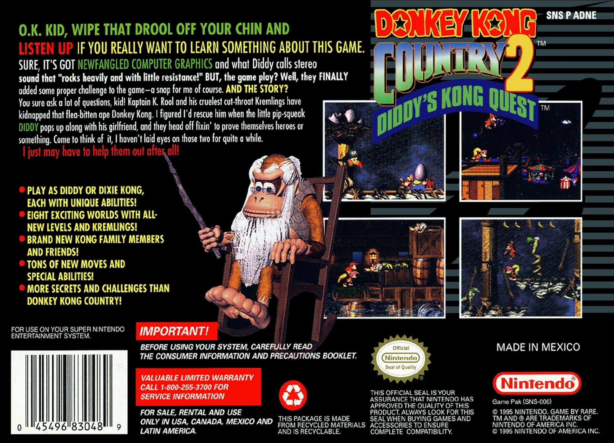 Donkey Kong Country 2: Diddy's Kong Quest SNES - Video Game - Used - CaveGamers - Image 2