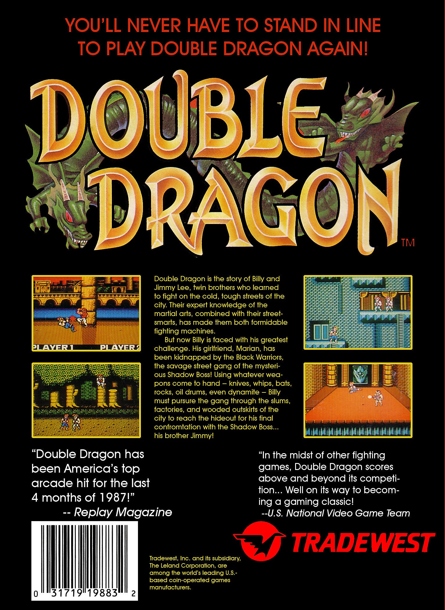 Double Dragon NES - Video Game - Used - CaveGamers - Image 2