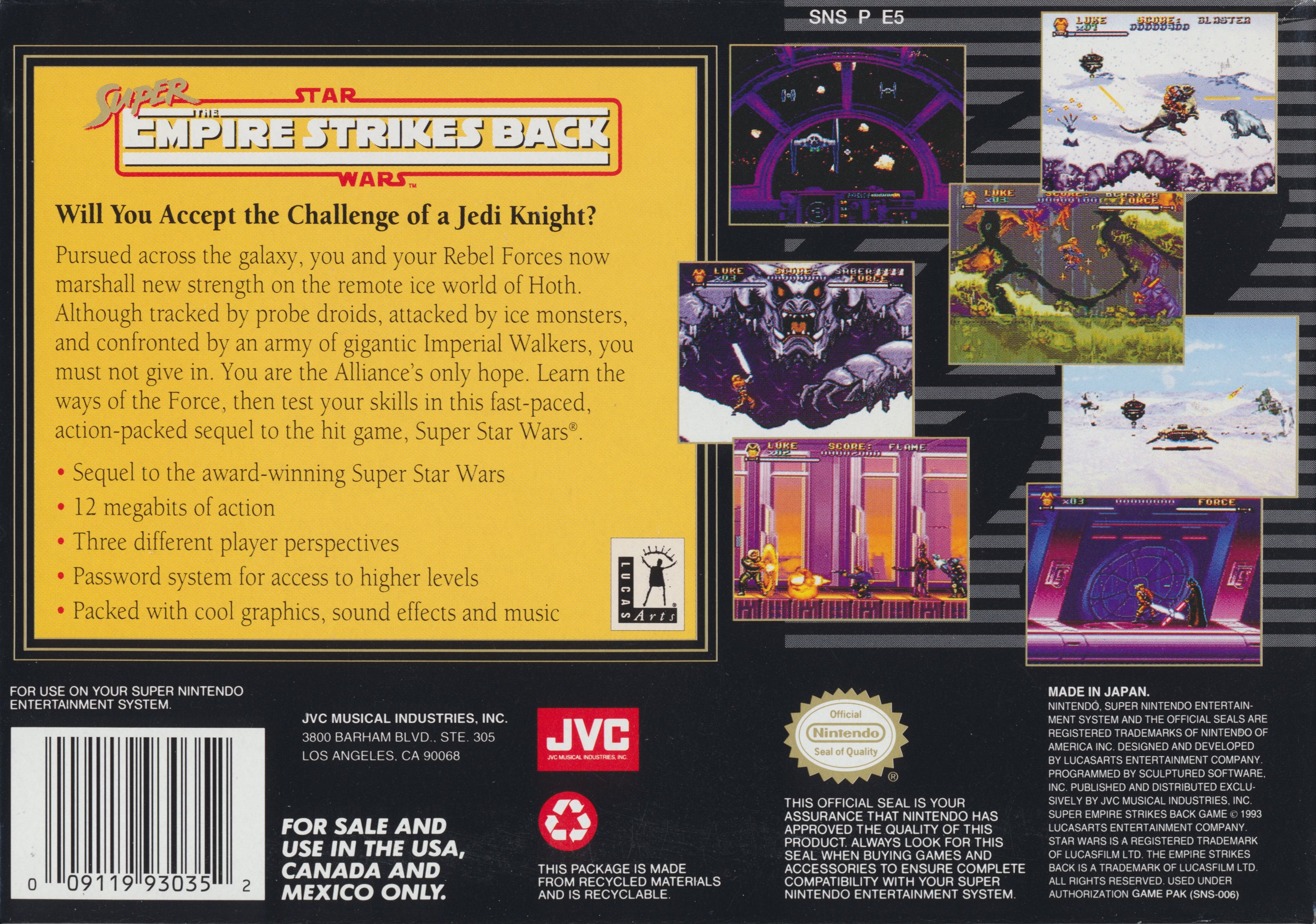 Star Wars: Super Empire Strikes Back SNES - Video Game - Used - CaveGamers - Image 2