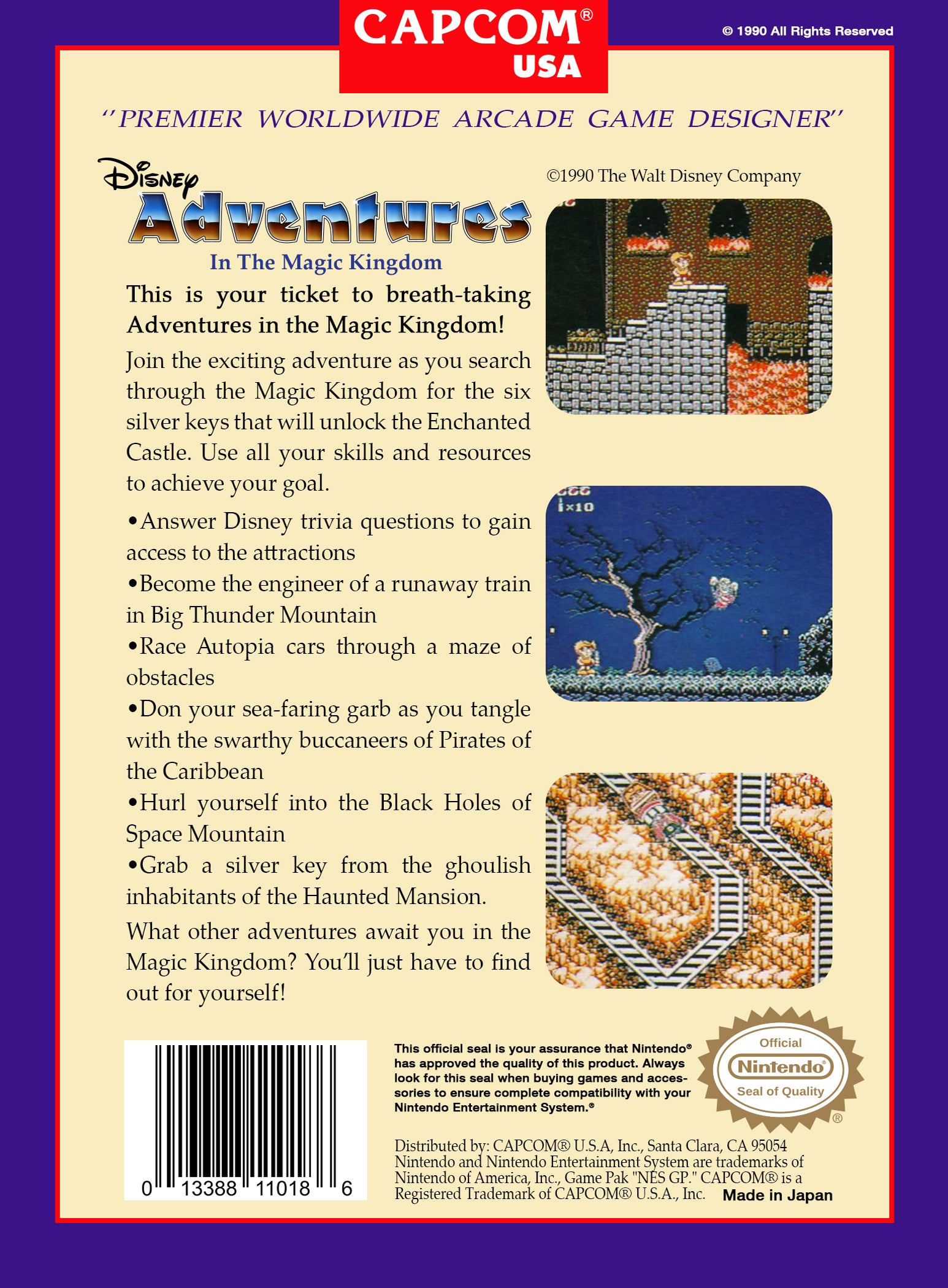 Disney Adventures in the Magic Kingdom NES - Video Game - Used - CaveGamers - Image 2