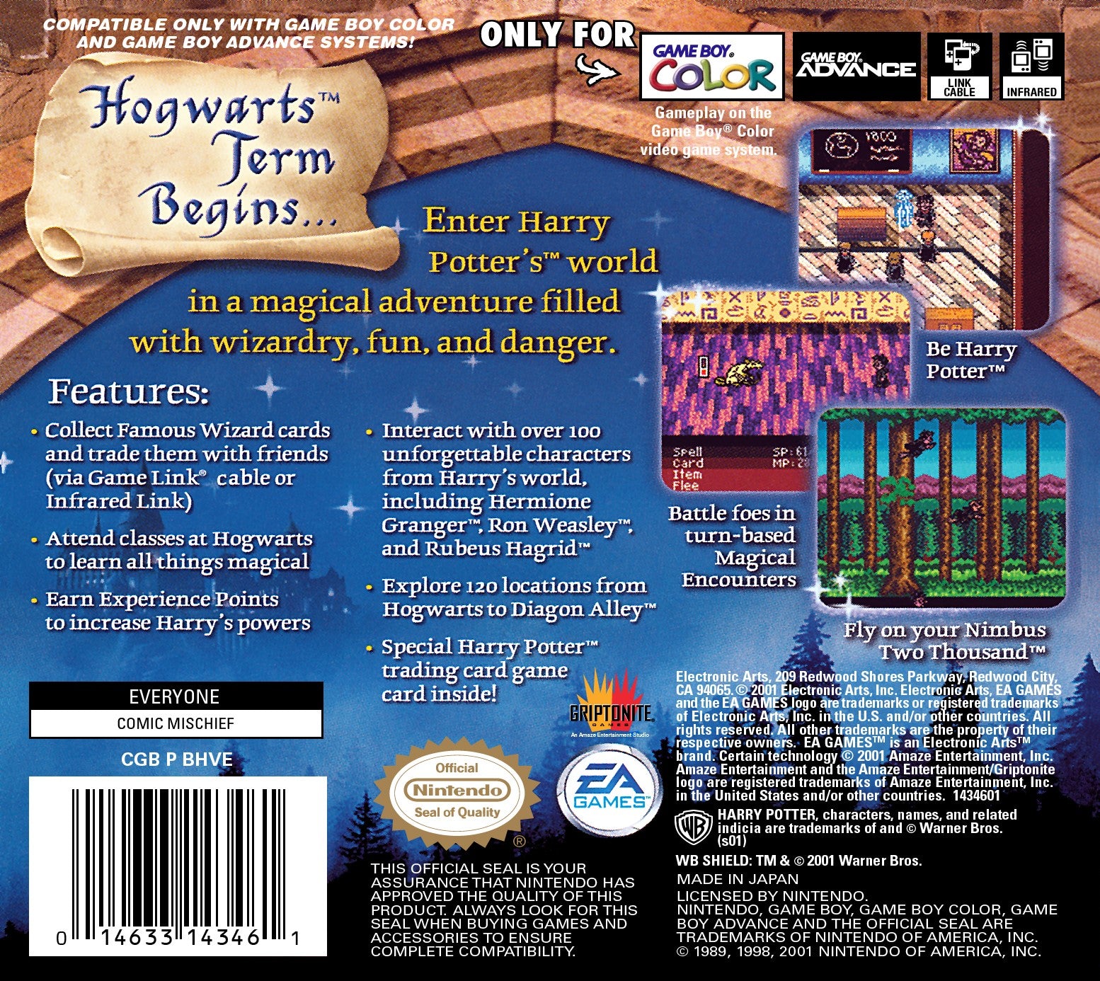Harry Potter and the Sorcerer's Stone Game Boy Color - Video Game - Used - CaveGamers - Image 2