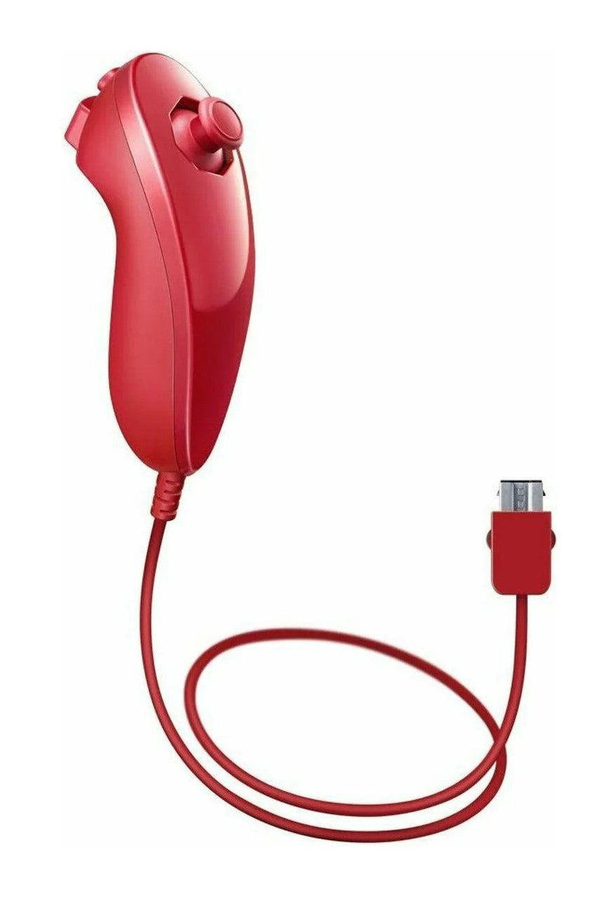 Wii Nunchuk - Red - Video Game Accessory - Used - CaveGamers