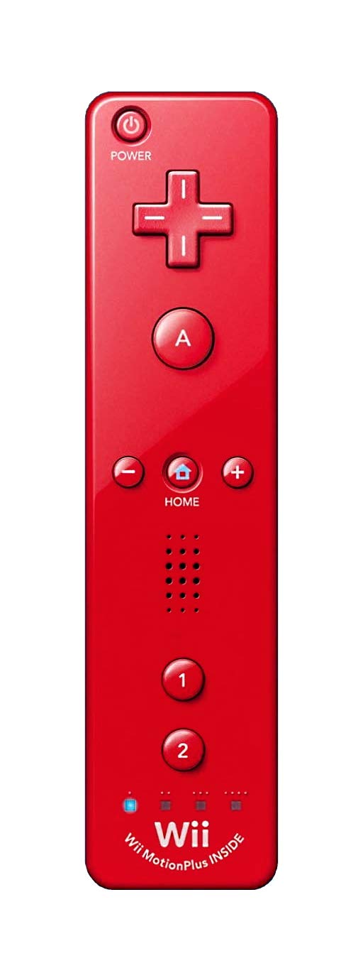 Wii Remote Controller (MotionPlus) - Red - Video Game Accessory - Used - CaveGamers
