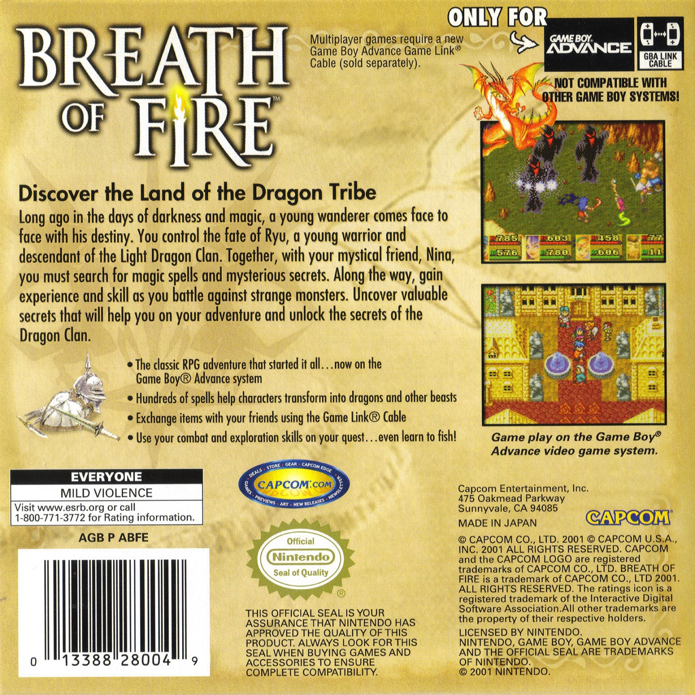 Breath of Fire Game Boy Advance - Video Game - Used - CaveGamers - Image 2