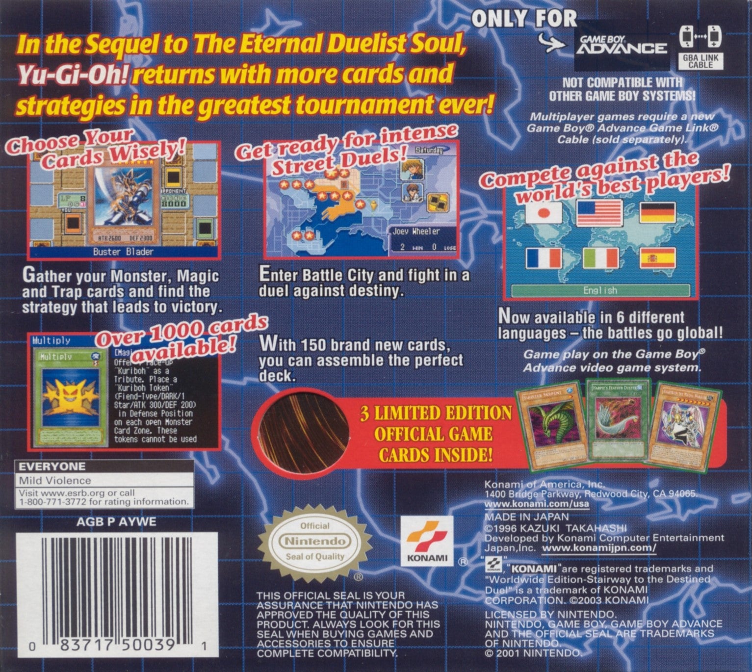 Yu-Gi-Oh! Worldwide Edition: Stairway to the Destined Duel Game Boy Advance - Video Game - Used - CaveGamers - Image 2