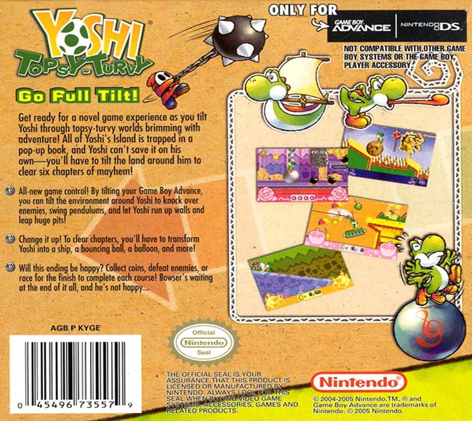 Yoshi Topsy-Turvy Game Boy Advance - Video Game - Used - CaveGamers - Image 2