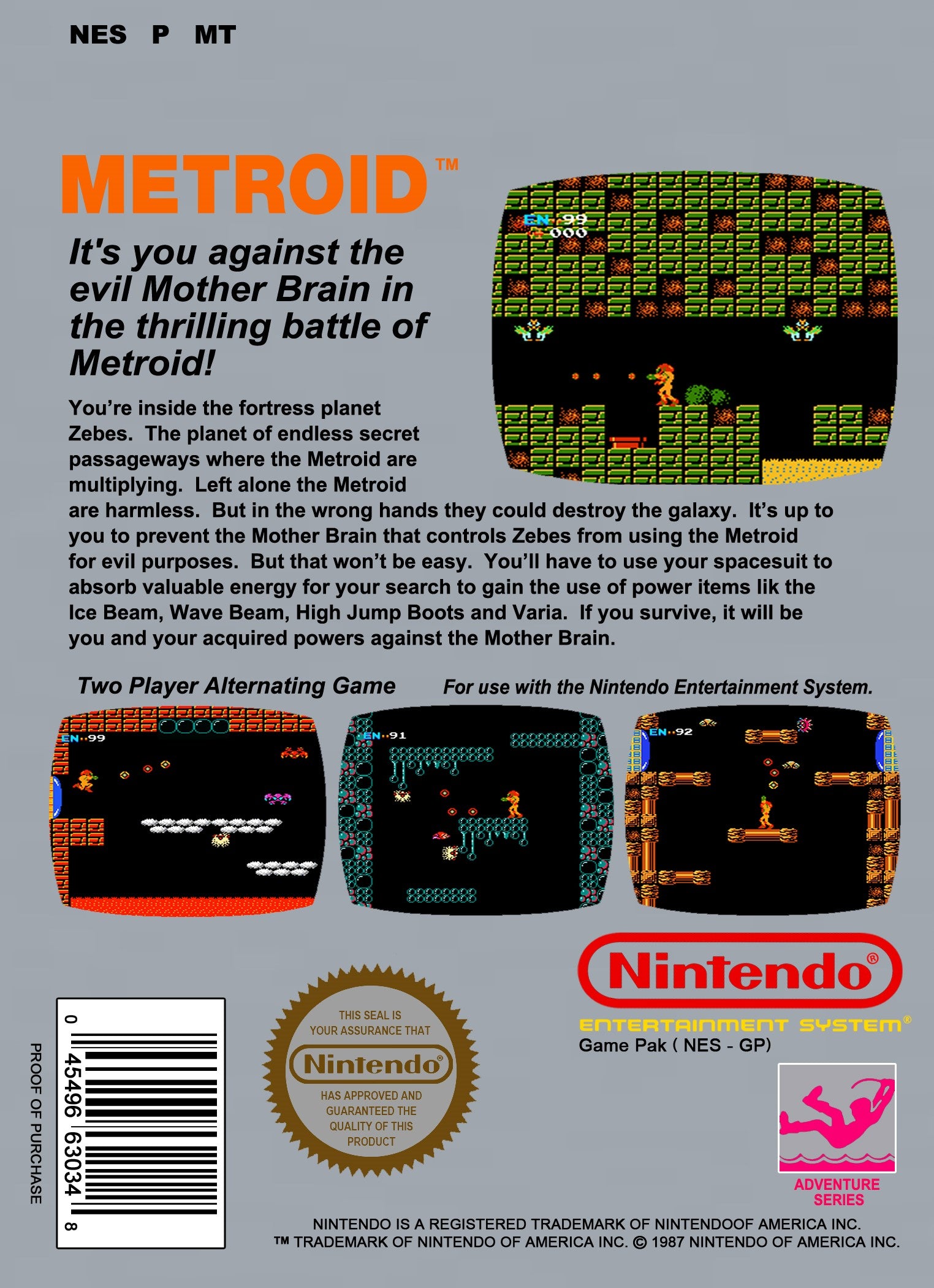 Metroid NES - Video Game - Used - CaveGamers - Image 2