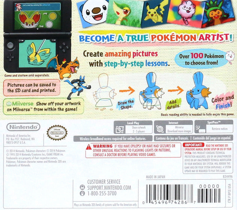 Pokemon Art Academy 3DS - Video Game - Used - CaveGamers - Image 2