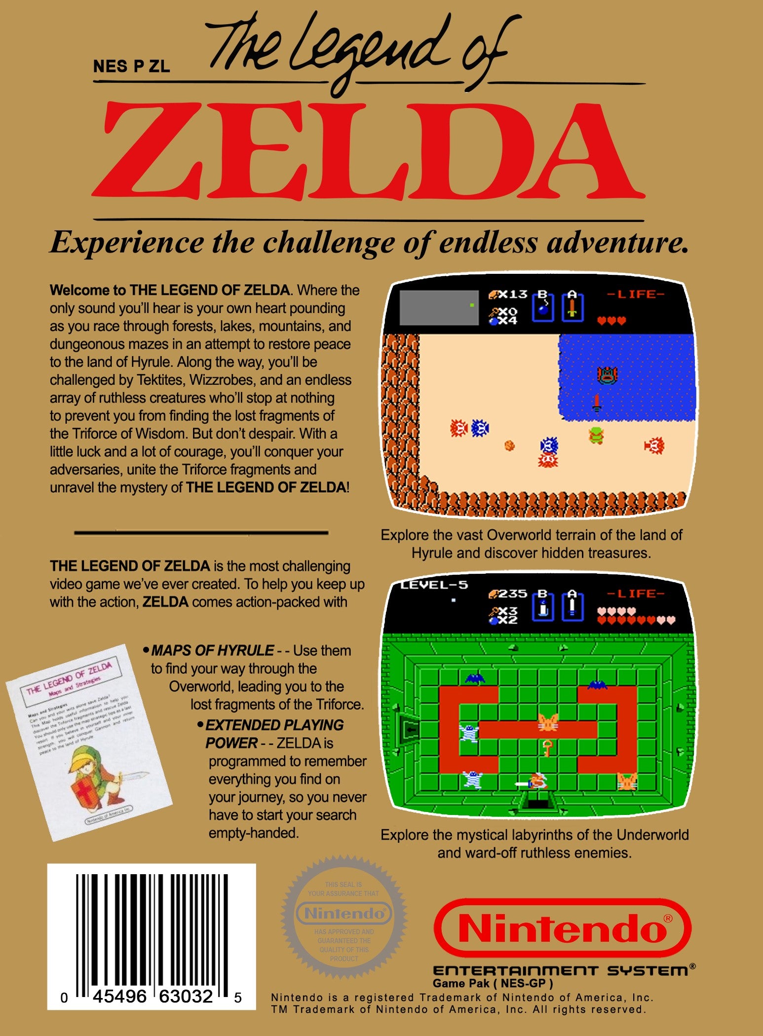 The Legend of Zelda (Gray Cartridge) NES - Video Game - Used - CaveGamers - Image 2
