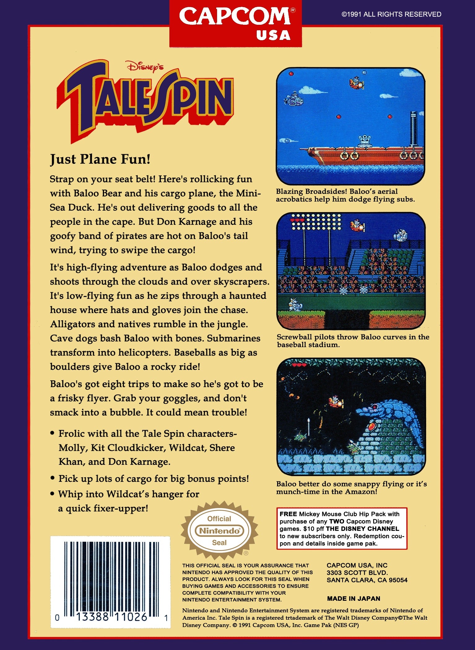 Tale Spin NES - Video Game - Used - CaveGamers - Image 2