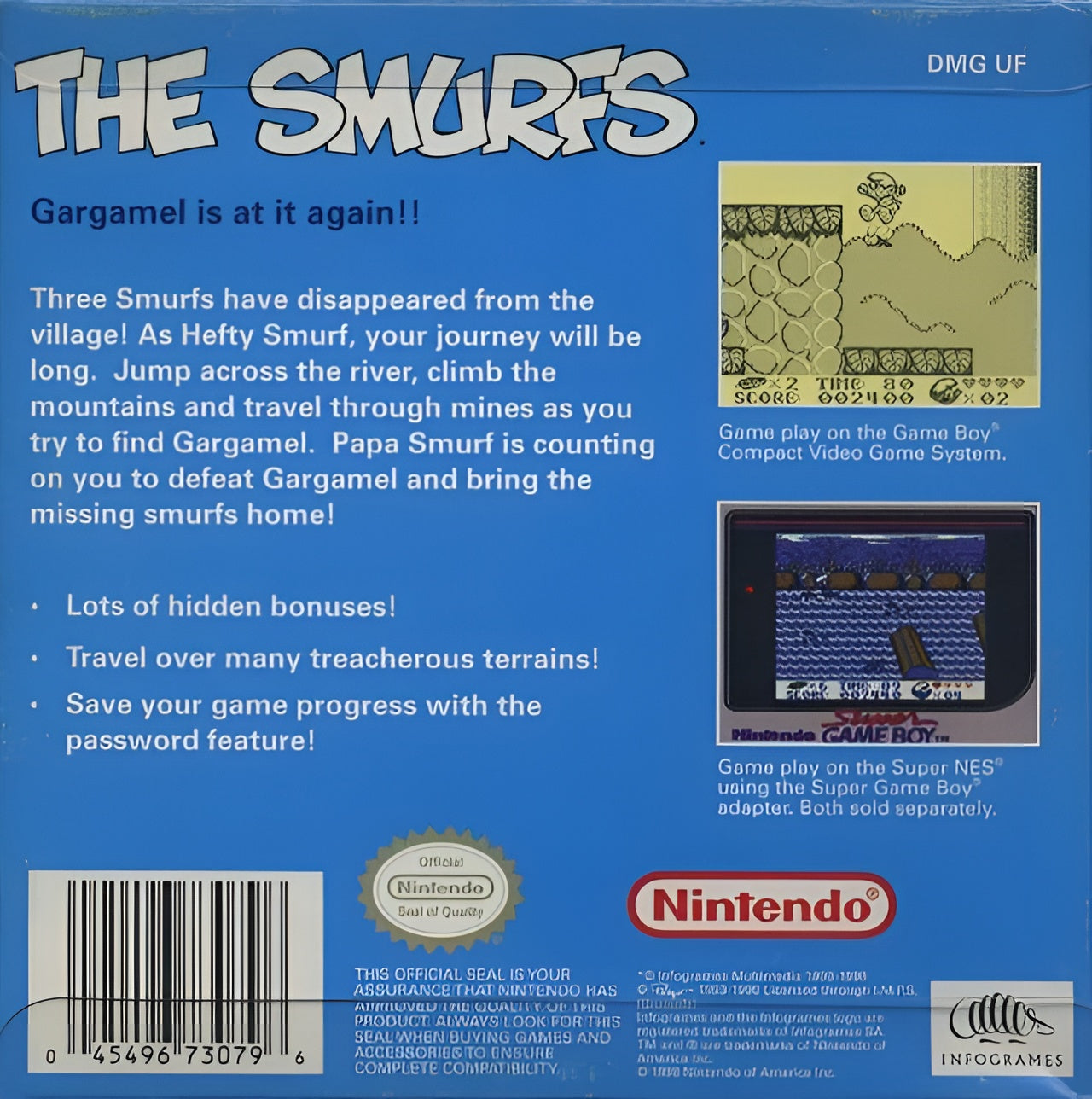 The Smurfs Game Boy - Video Game - Used - CaveGamers - Image 2