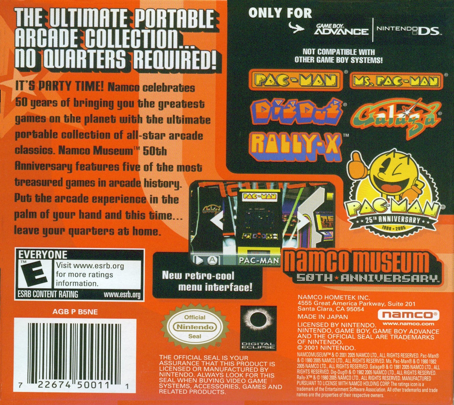 Namco Museum 50th Anniversary Game Boy Advance - Video Game - Used - CaveGamers - Image 2