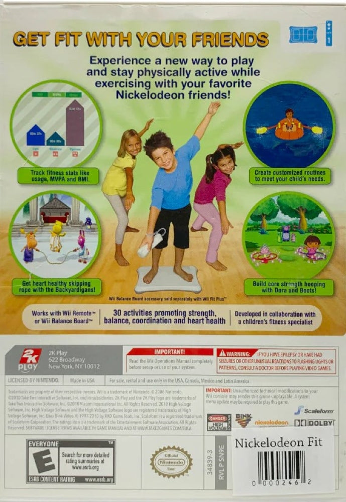 Nickelodeon Fit Wii - Video Game - Used - CaveGamers - Image 2