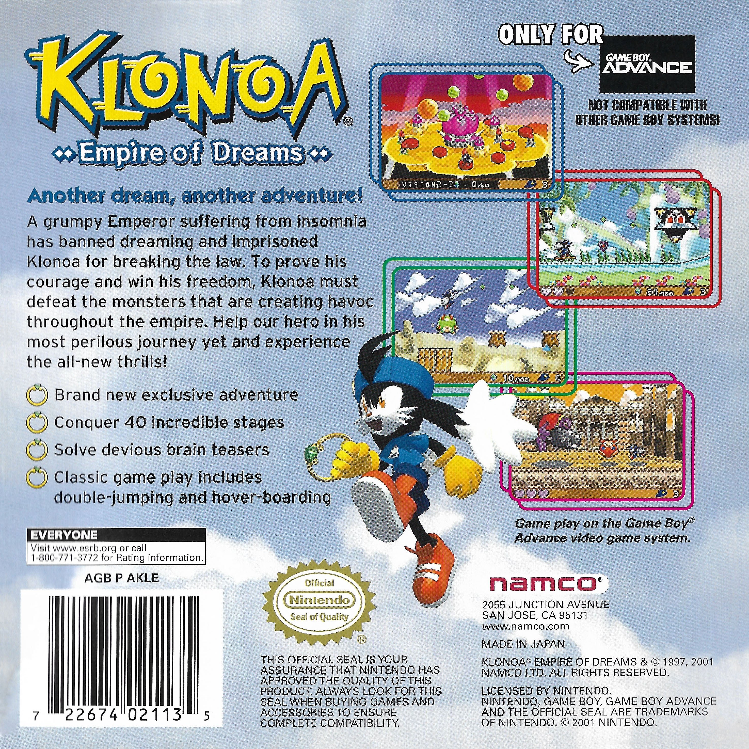 Klonoa: Empire of Dreams Game Boy Advance - Video Game - Used - CaveGamers - Image 2