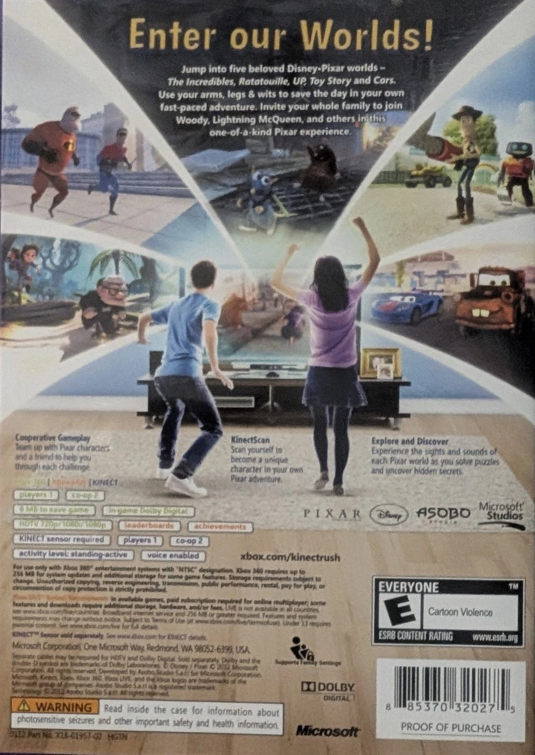 Kinect Rush: A Disney Pixar Adventure Xbox 360 - Video Game - Used - CaveGamers - Image 2