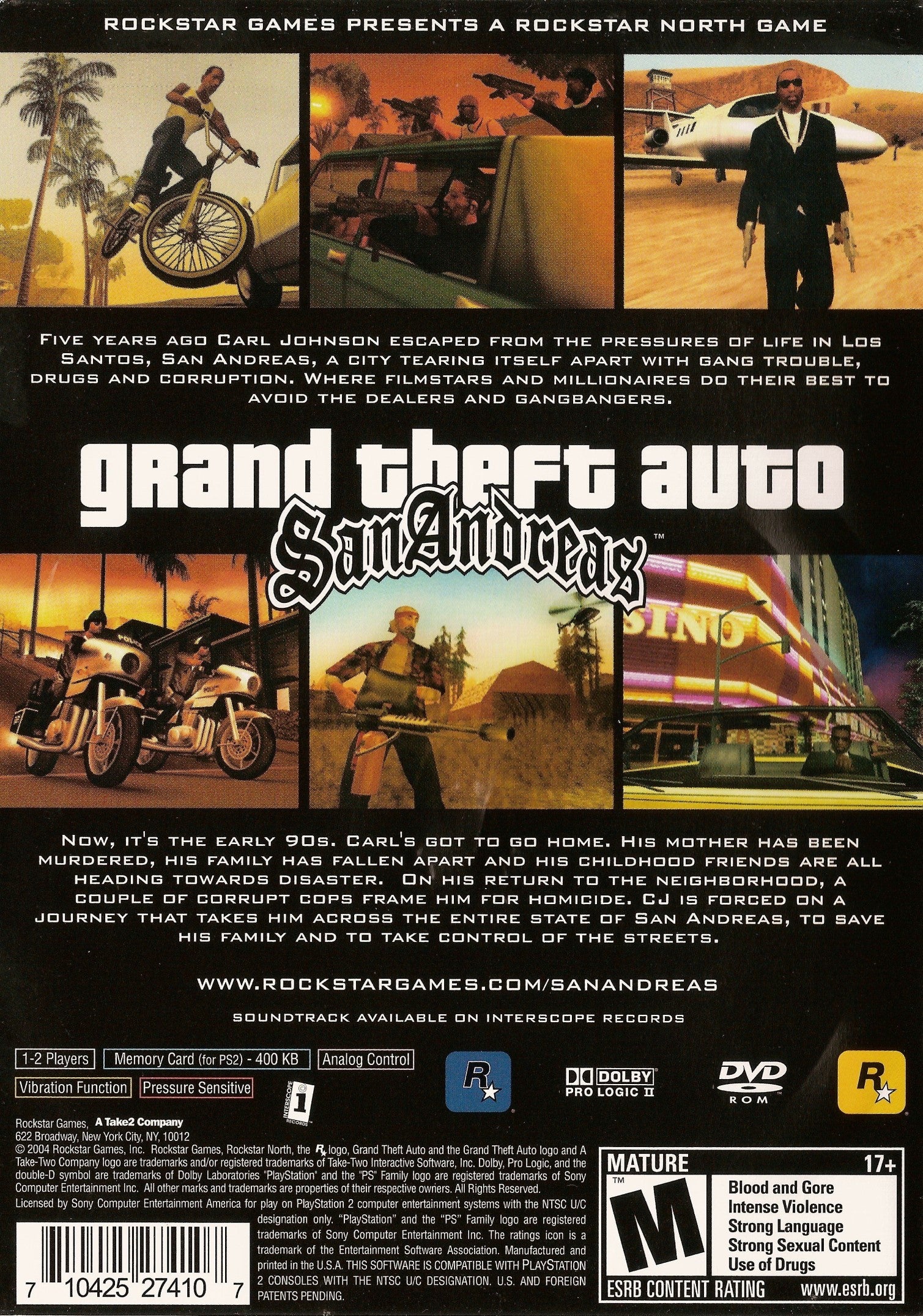 Grand Theft Auto: San Andreas PS2 - Video Game - Used - CaveGamers - Image 2