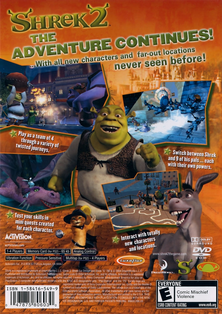 Shrek 2 PS2 - Video Game - Used - CaveGamers - Image 2
