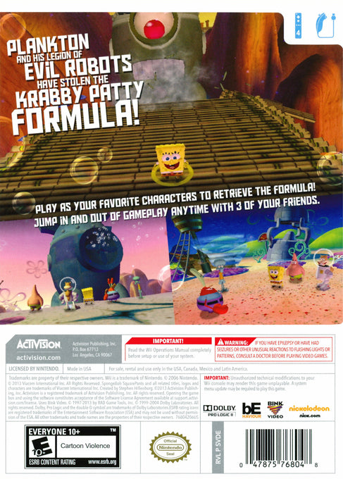 SpongeBob SquarePants: Plankton's Robotic Revenge Wii - Video Game - Used - CaveGamers - Image 2