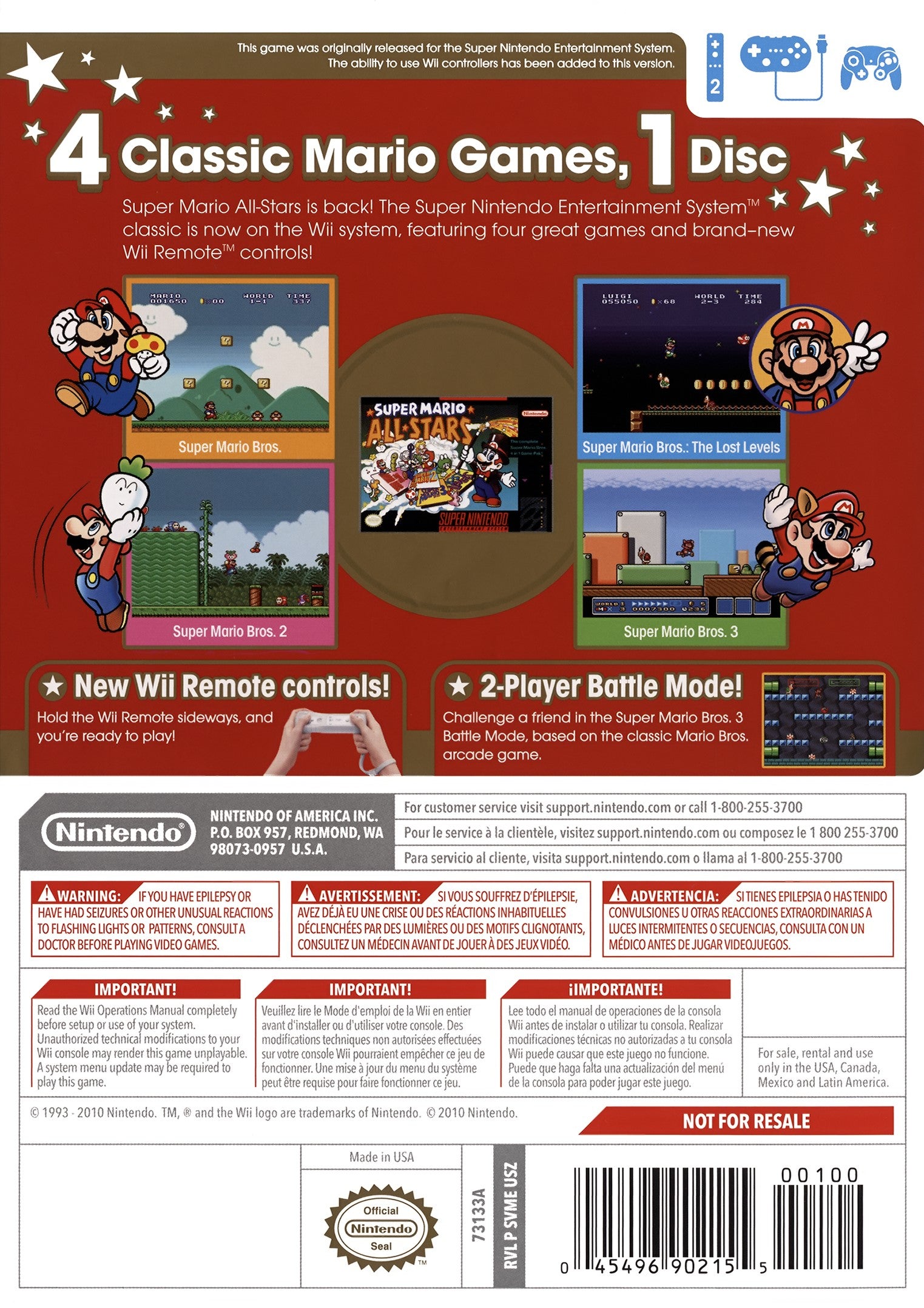 Super Mario All-Stars Wii - Video Game - Used - CaveGamers - Image 2