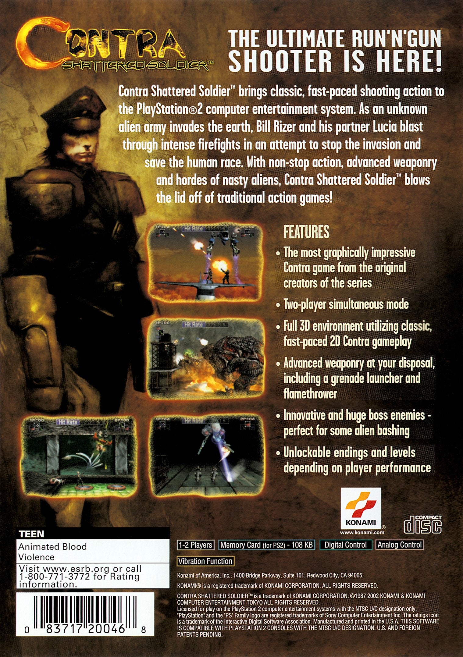 Contra: Shattered Soldier PS2 - Video Game - Used - CaveGamers - Image 2
