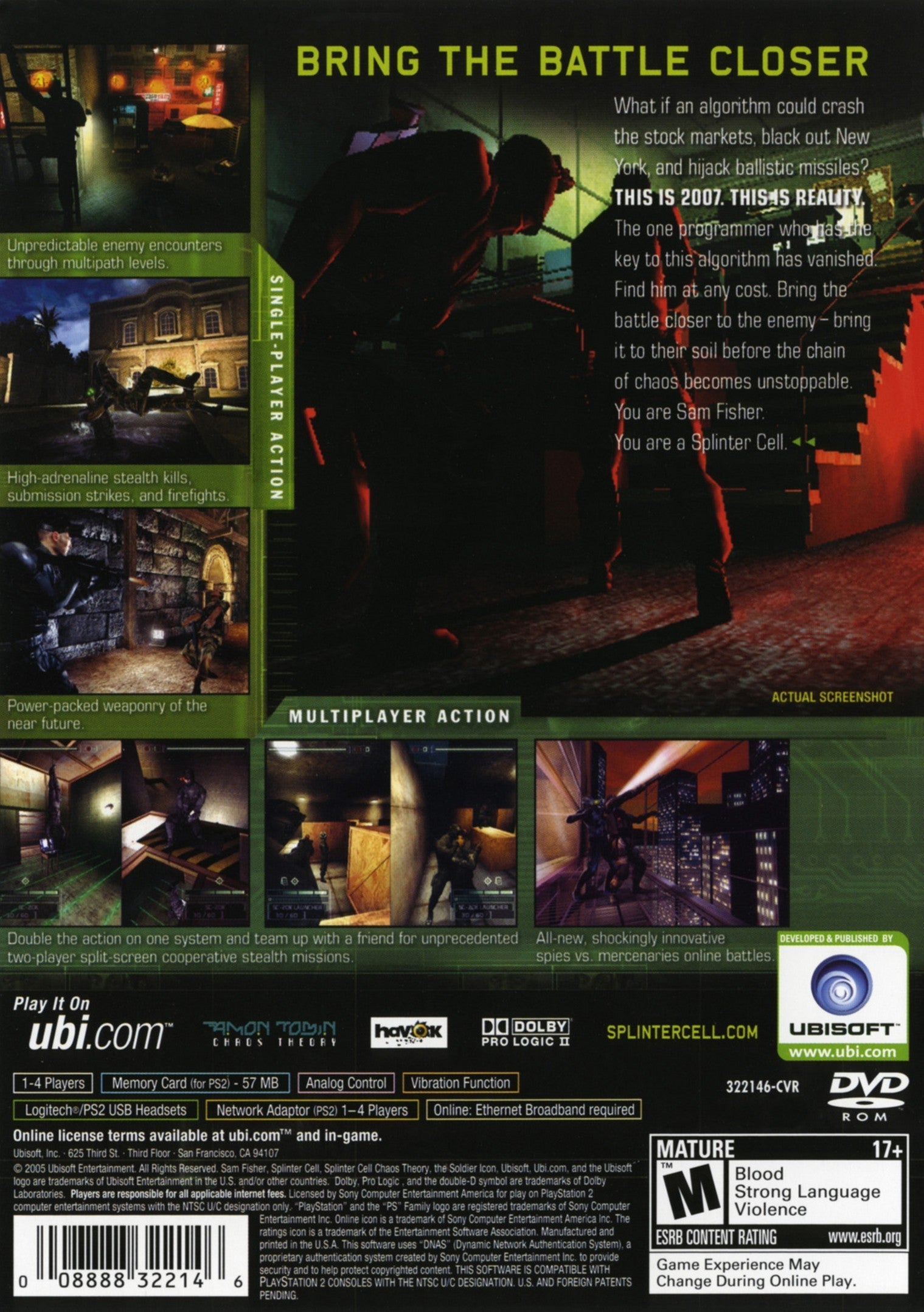 Tom Clancy's Splinter Cell Chaos Theory PS2 - Video Game - Used - CaveGamers - Image 2