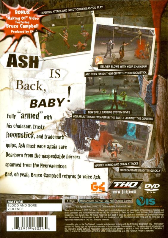 Evil Dead: A Fistful of Boomstick PS2 - Video Game - Used - CaveGamers - Image 2