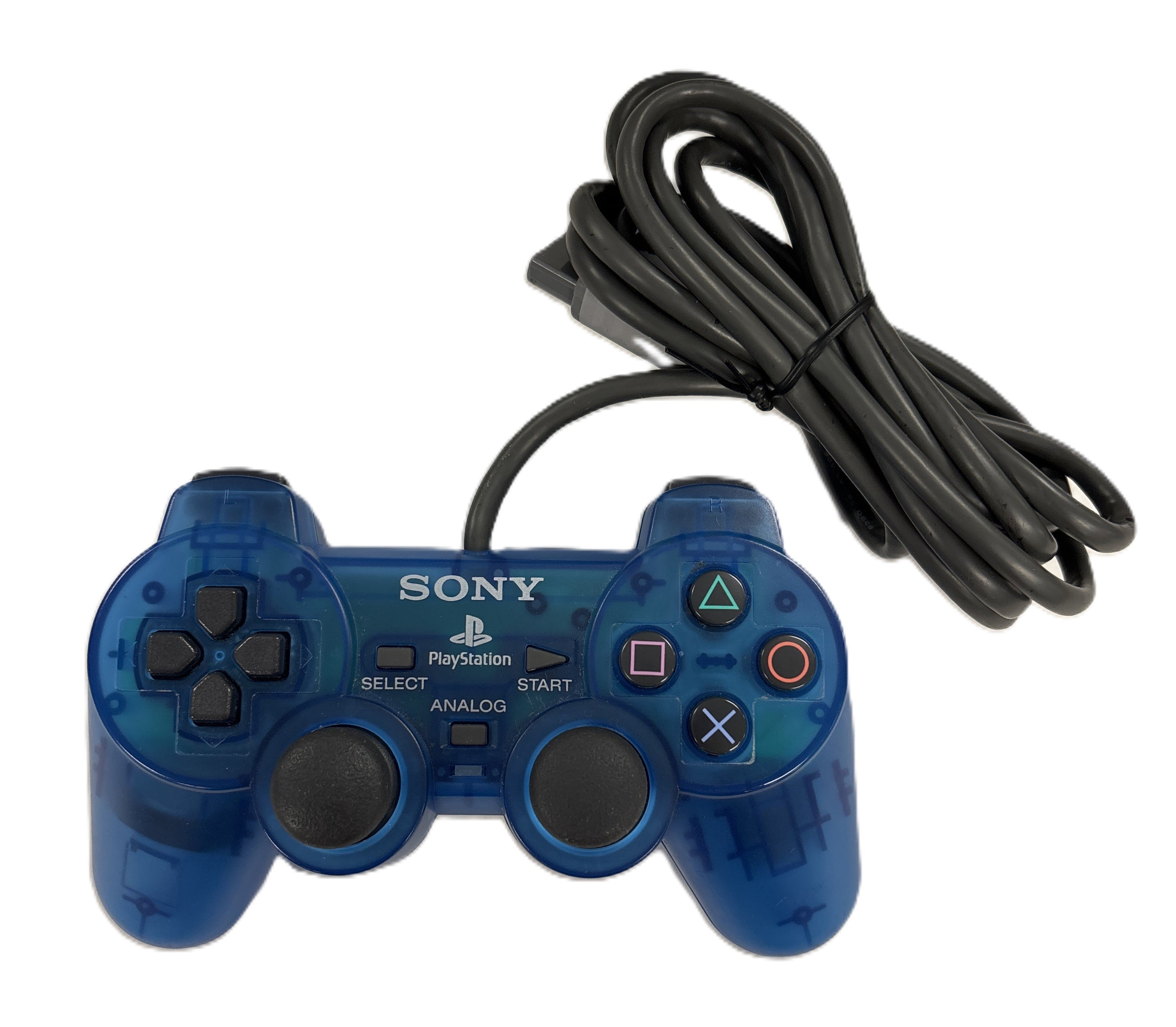 PlayStation Dualshock Controller - Transparent Blue - Video Game Accessory - Used - CaveGamers