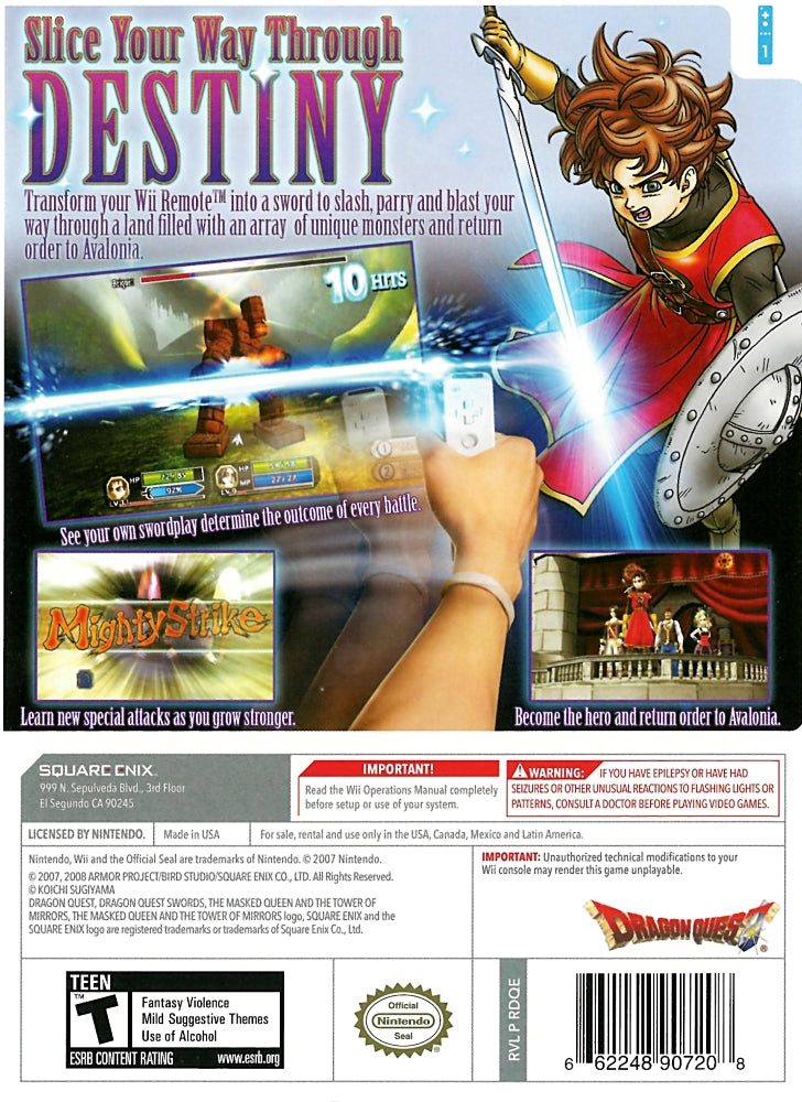 Dragon Quest Swords: The Masked Queen and Tower of Mirrors Wii - Video Game - Used - CaveGamers - Image 2