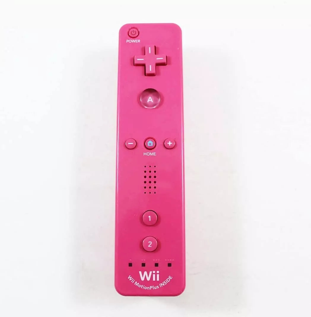 Wii Remote Controller - Pink (MotionPlus) - Video Game Accessory - Used - CaveGamers