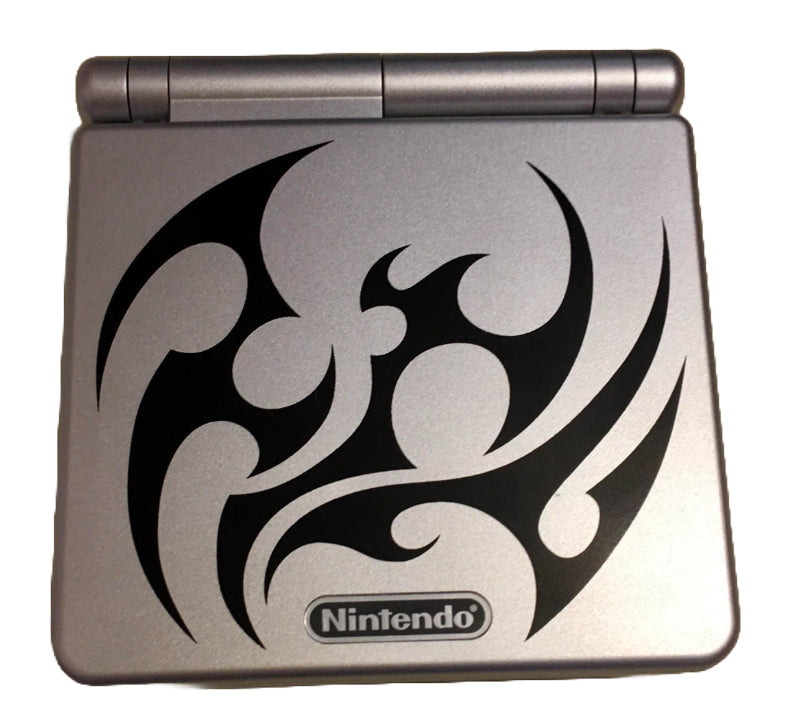 Game Boy Advance SP - Tribal (Platinum Tattoo) - Video Game System - Used - CaveGamers - Image 2