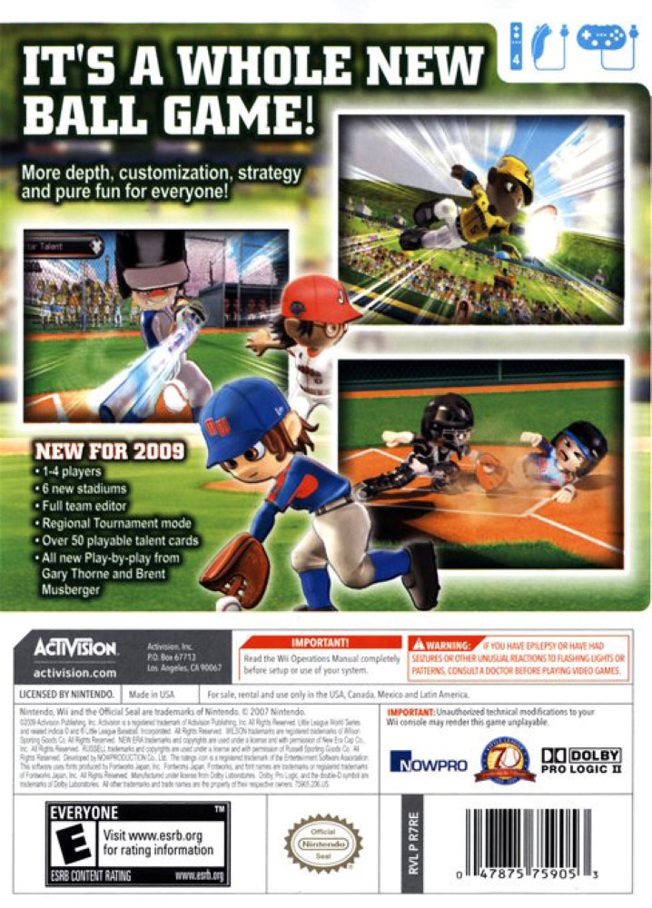 Little League World Series Baseball 2009 Wii - Video Game - Used - CaveGamers - Image 2