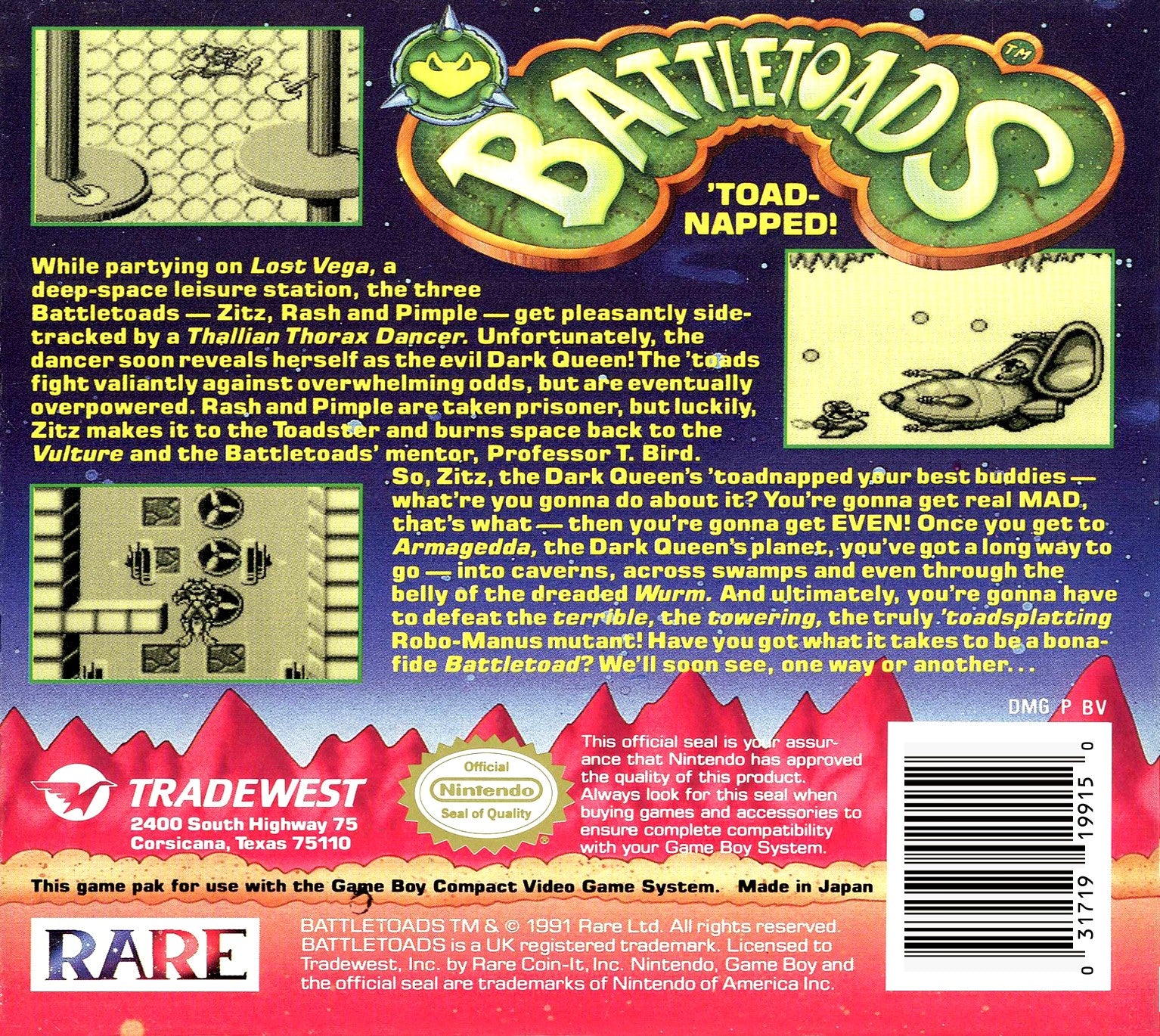 Battletoads Game Boy - Video Game - Used - CaveGamers - Image 2