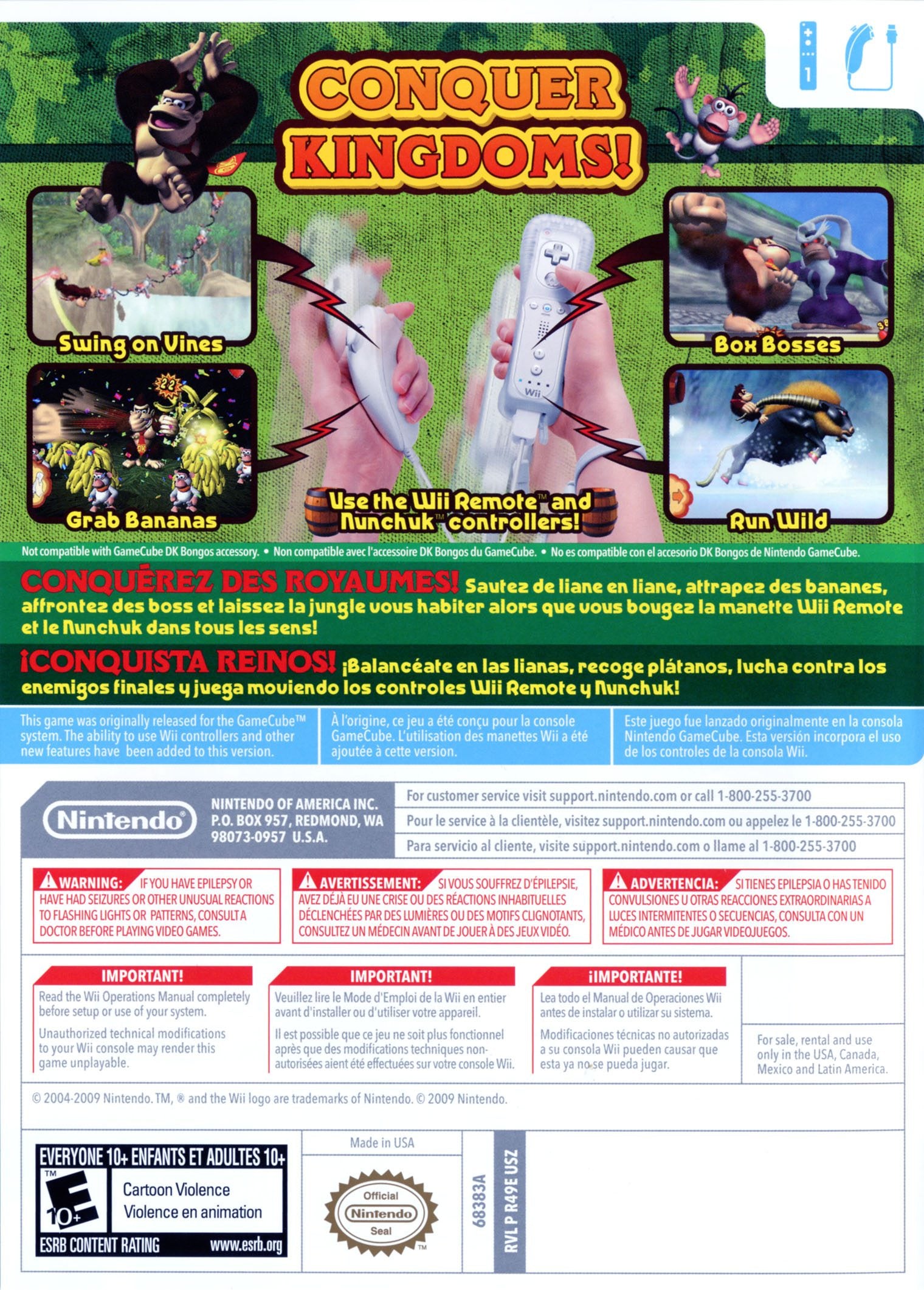 Donkey Kong Jungle Beat Wii - Video Game - Used - CaveGamers - Image 2