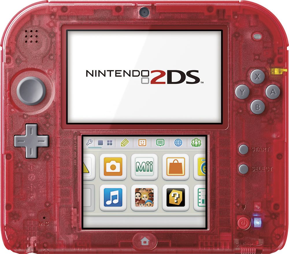 Nintendo 2DS - Crystal Red 3DS - Video Game System - Used - CaveGamers
