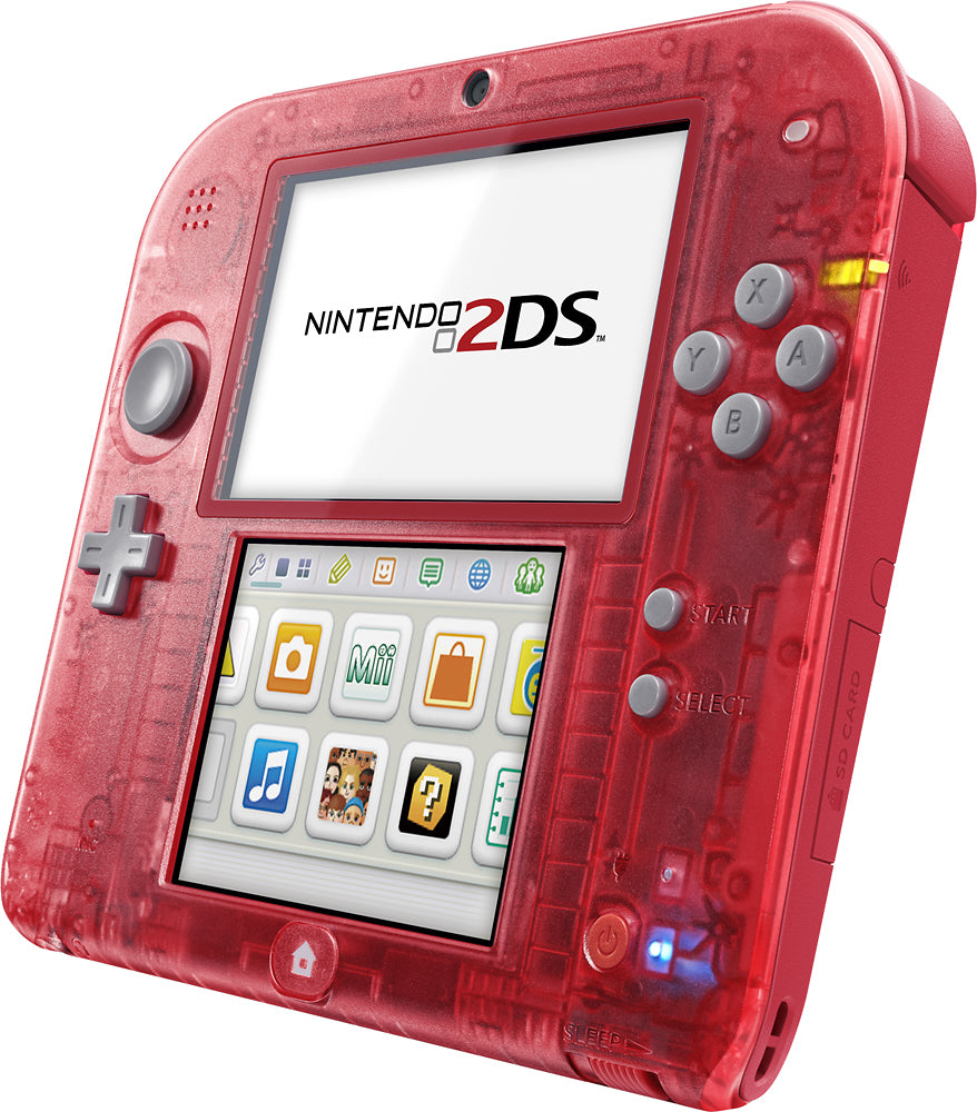 Nintendo 2DS - Crystal Red 3DS - Video Game System - Used - CaveGamers - Image 2