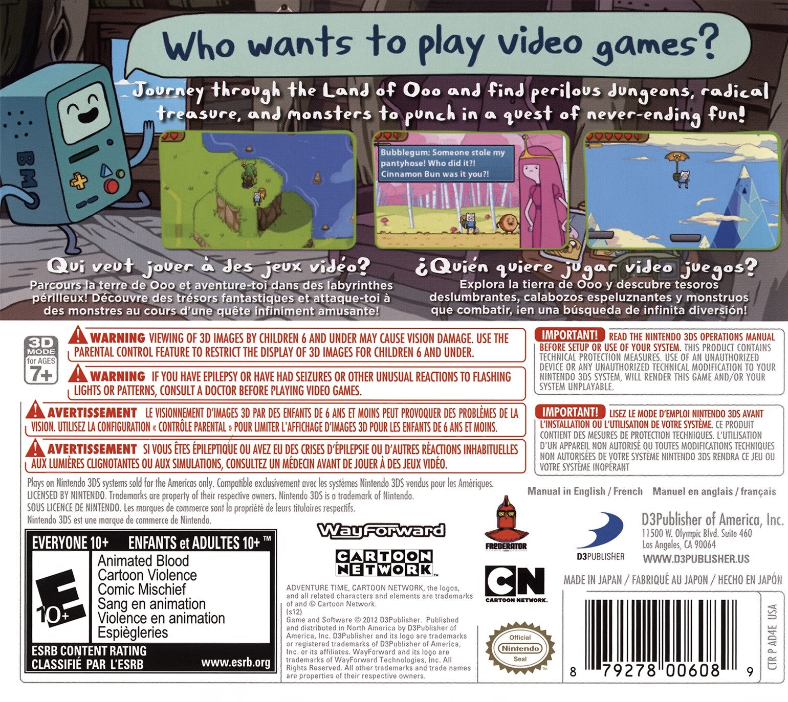 Adventure Time: Hey Ice King! Why'd you steal our garbage?!! 3DS - Video Game - Used - CaveGamers - Image 2