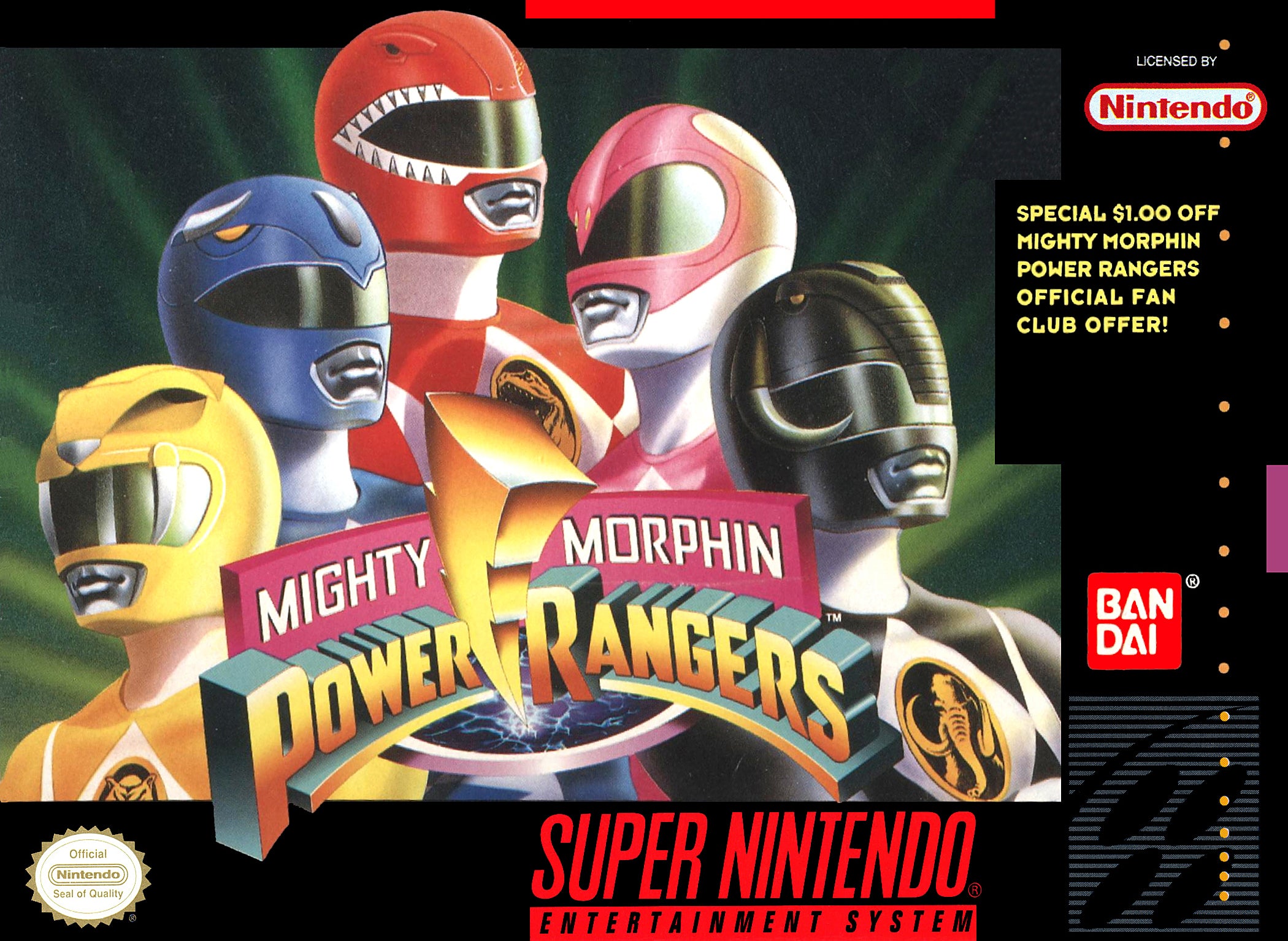 Mighty Morphin Power Rangers SNES - Video Game - Used - CaveGamers